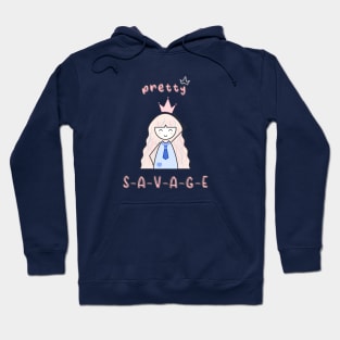 Aesthetic Pretty Savage Crown Girl Logo Design Hoodie